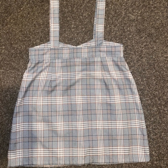 Plaid Print Suspender Skirt Set. Size M. - Picture 3 of 3